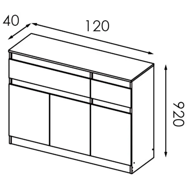 Тумбочки Modern Komfi 120 92 x 120 x 40см / ЛДСП / Craft Oak White photo 5