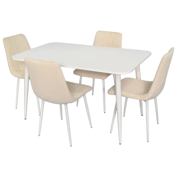 Set masă și scaune Evelin 405-4WH + 4 XR-154 Dreptunghiulară / PAL / Light Cream photo 1