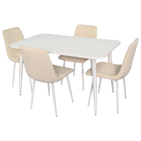 Set masă și scaune Evelin 405-4WH + 4 XR-154 Dreptunghiulară / PAL / Light Cream photo 1