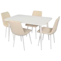 Set masă și scaune Evelin 405-4WH + 4 XR-154 Dreptunghiulară / PAL / Light Cream