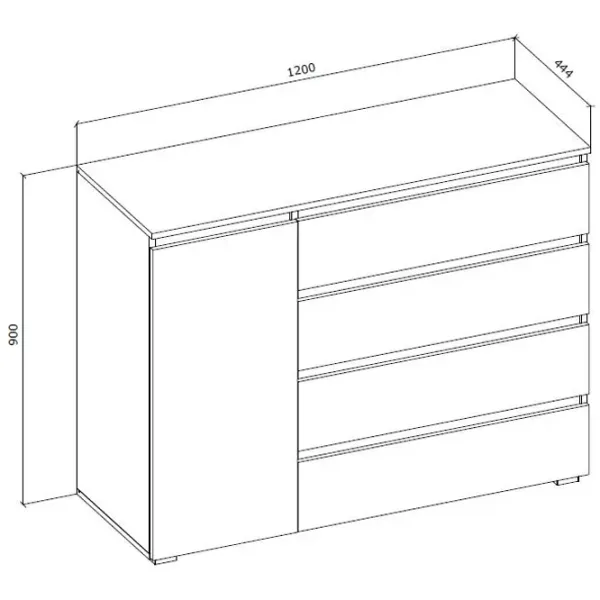 Comodă Magnus Grand 92 x 120 x 45 / PAL / Alb photo 2