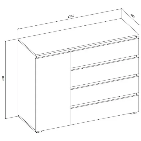 Комод Magnus Grand 92 x 120 x 45см / ДСП / Графитовый photo 2
