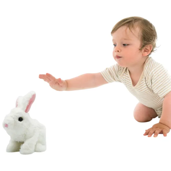 Jucărie moale Pugs At Play Hopper Jumping Rabbit RA004-4 1+ / White photo 5