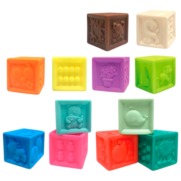 Joc educativ Huanger Textured Blocks HE0255 0.6+ / Multicolor photo 2