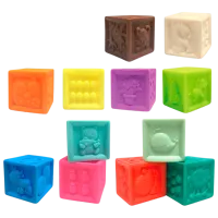 Joc educativ Huanger Textured Blocks HE0255 0.6+ / Multicolor photo 2