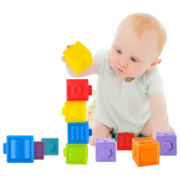 Joc educativ Huanger Textured Blocks HE0255 0.6+ / Multicolor photo 3