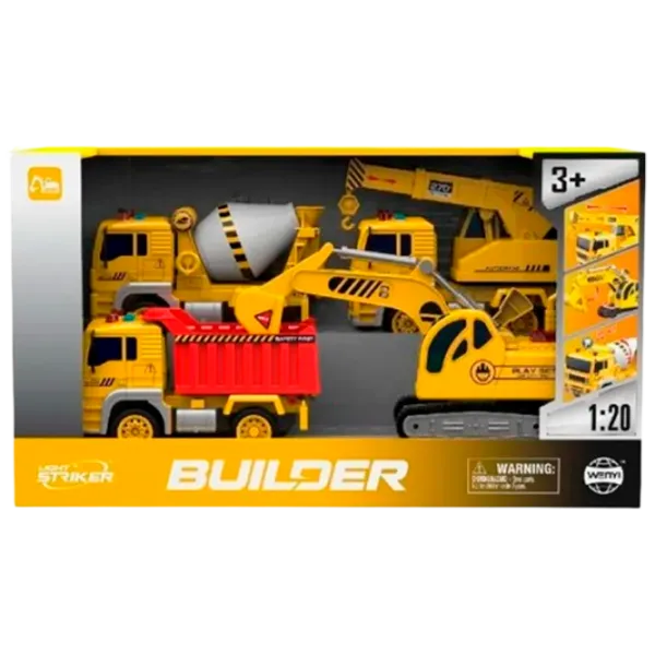 Set de mașini Optmarket Wenyi Builder 201997219  / / Black Yellow photo 1