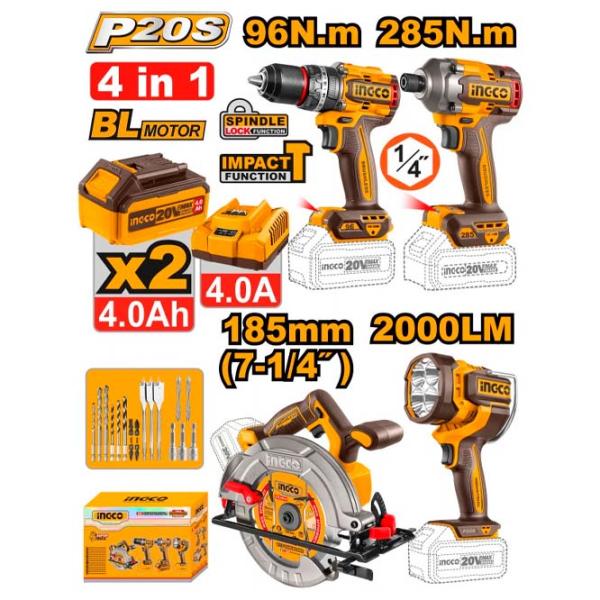 Set de instrumente INGCO COSLI241297 20 V / 3 photo 1