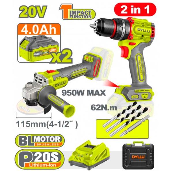 Set de instrumente DYLLU DTCK20273 20 V / 2 photo 1