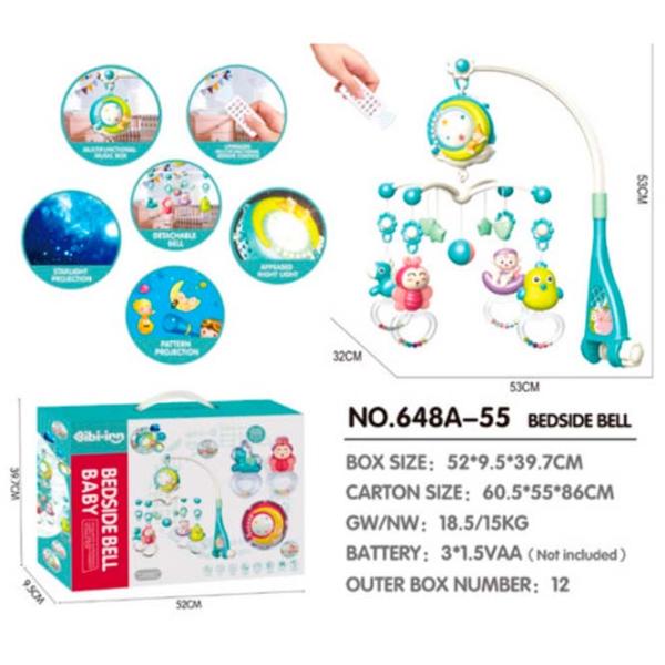 Carusel muzical Bibiin Toys 648A-55 Blue / Plastic photo 5