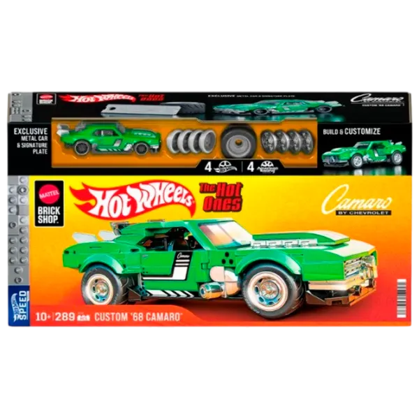 Constructor Mattel Custom 68 Camaro Mașină/ Green photo 1