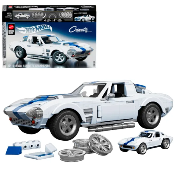 Constructor Mattel Corvette Grand Sport Mașină/ White photo 2