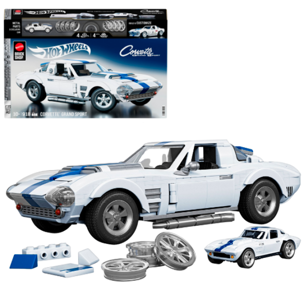 Constructor Mattel Corvette Grand Sport Mașină/ White photo 2