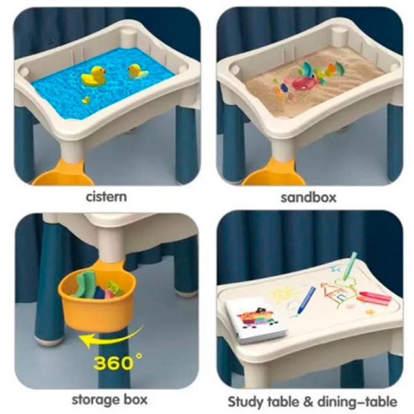 Măsuță cu constructor Bibiin Toys 8008 Clasic/ Blue photo 3