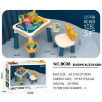 Măsuță cu constructor Bibiin Toys 8008 Clasic/ Blue photo 5