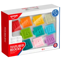 Joc educativ Huanger Textured Blocks HE0232 0.6+ / Multicolor