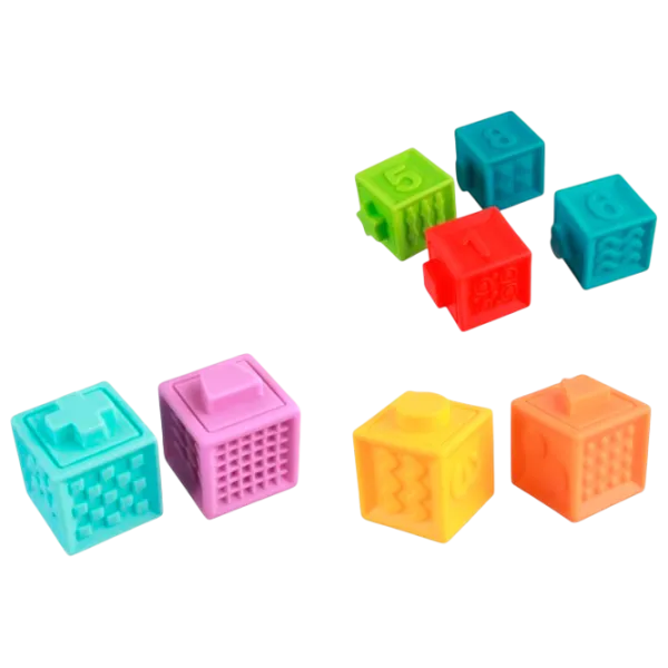 Joc educativ Huanger Textured Blocks HE0232 0.6+ / Multicolor photo 2