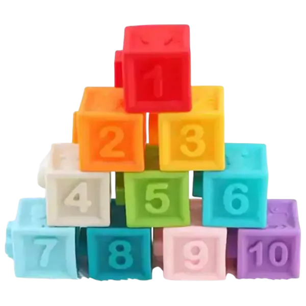 Joc educativ Huanger Textured Blocks HE0234 0.6+ / Multicolor photo 1