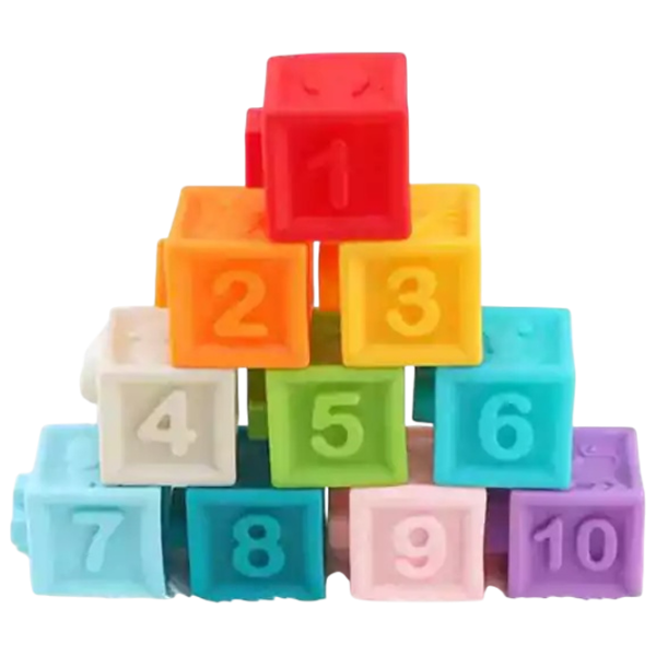 Joc educativ Huanger Textured Blocks HE0234 0.6+ / Multicolor photo 1