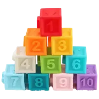 Joc educativ Huanger Textured Blocks HE0234 0.6+ / Multicolor