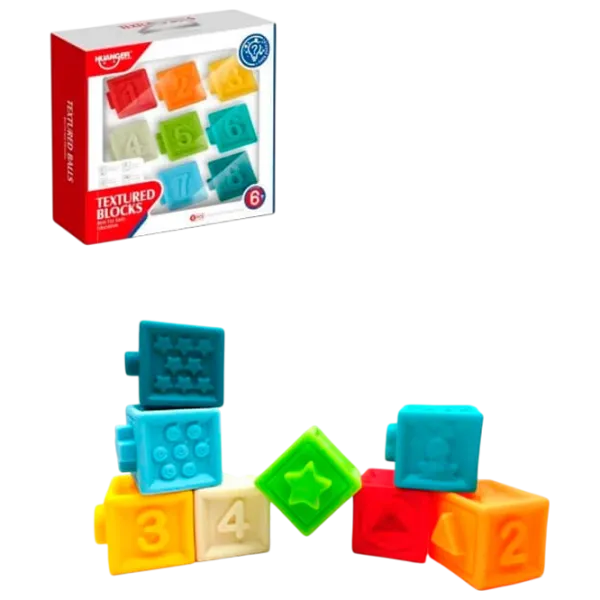 Joc educativ Huanger Textured Blocks HE0234 0.6+ / Multicolor photo 3