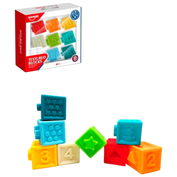 Joc educativ Huanger Textured Blocks HE0234 0.6+ / Multicolor photo 3