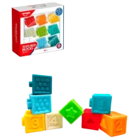 Joc educativ Huanger Textured Blocks HE0234 0.6+ / Multicolor photo 3