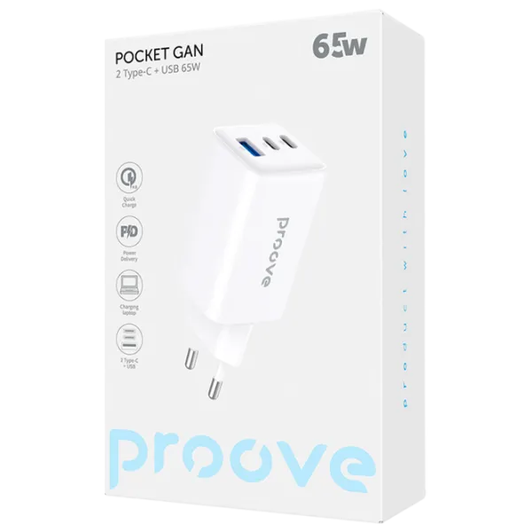 Încărcător de rețea Proove Pocket Gan Max 5 A / White photo 2