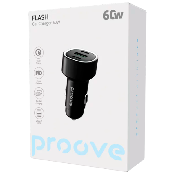 Автомобильное зарядное устройство Proove Flash 3 A / Черный photo 3