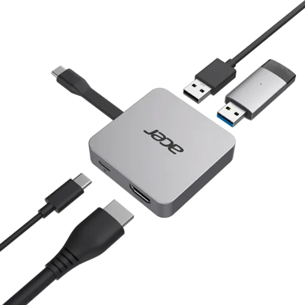 Dock-stație Acer HP.DSCAB.008 7-in-1 USB Type-A / Gray photo 1