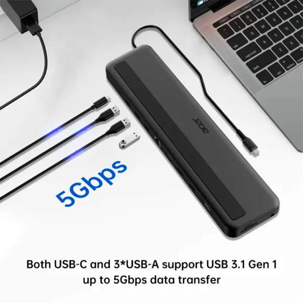 Dock-stație Acer HP.DSCAB.015 13-in-1 USB Type-A / Gray photo 9