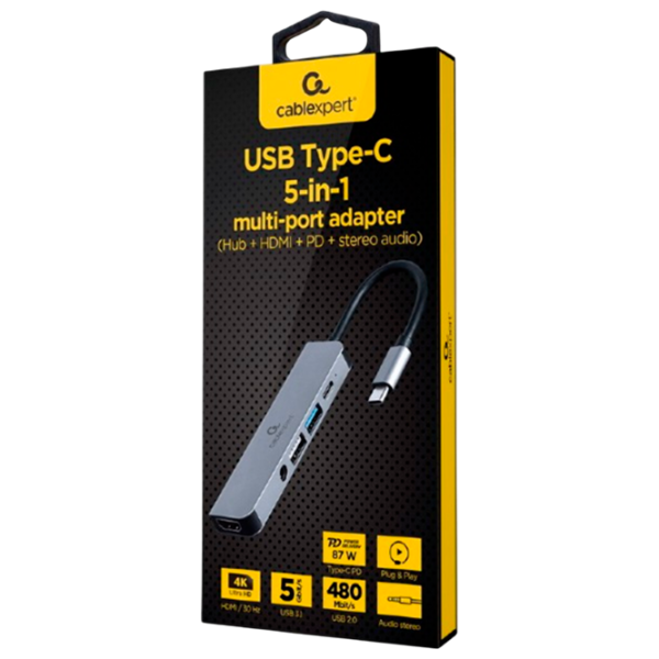 Адаптер Cablexpert A-CM-COMBO5-02 USB Type-C / Серый photo 4