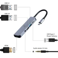 Adaptor Cablexpert A-CM-COMBO5-02 USB Type-C / Gray photo 5