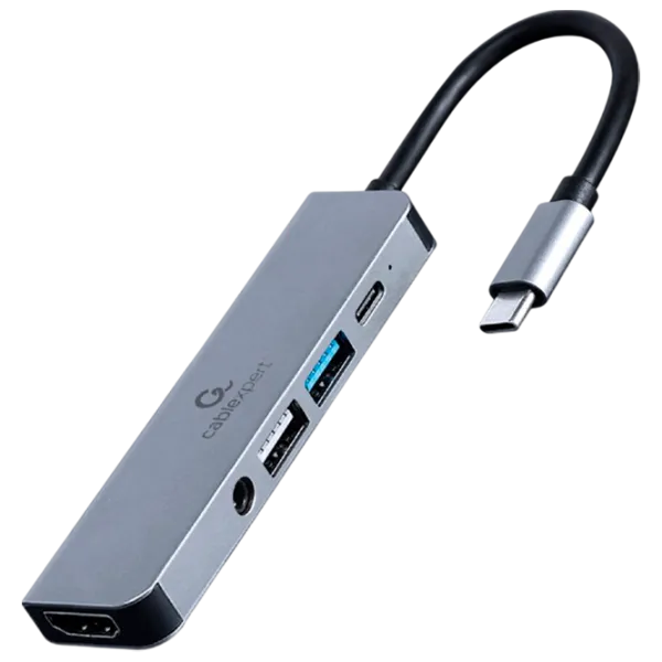 Adaptor Cablexpert A-CM-COMBO5-02 USB Type-C / Gray photo 1