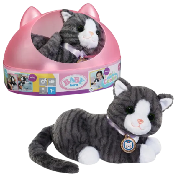 Jucărie moale Zapf Baby Born My Cat Cookie 837580 3+ / Gray photo 1