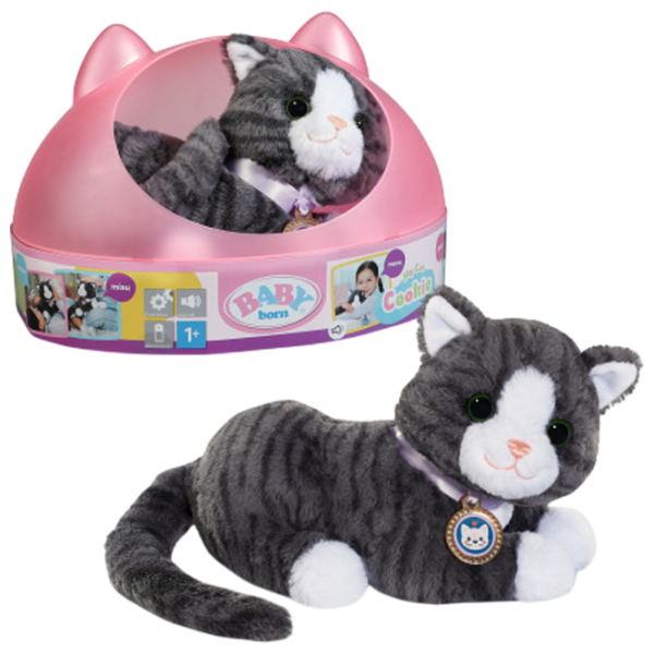 Jucărie moale Zapf Baby Born My Cat Cookie 837580 3+ / Gray photo 1