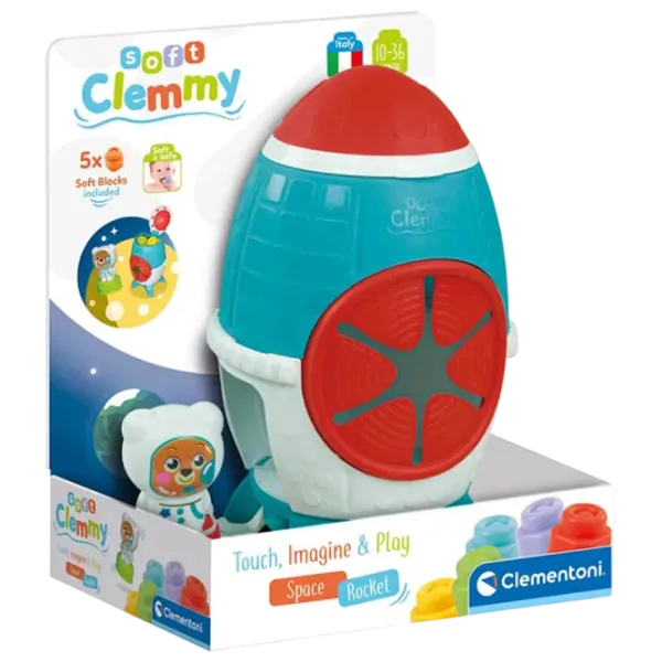 Joc educativ Clementoni Soft Clemmy Space Rocket 17806 0.5+ / Blue photo 4