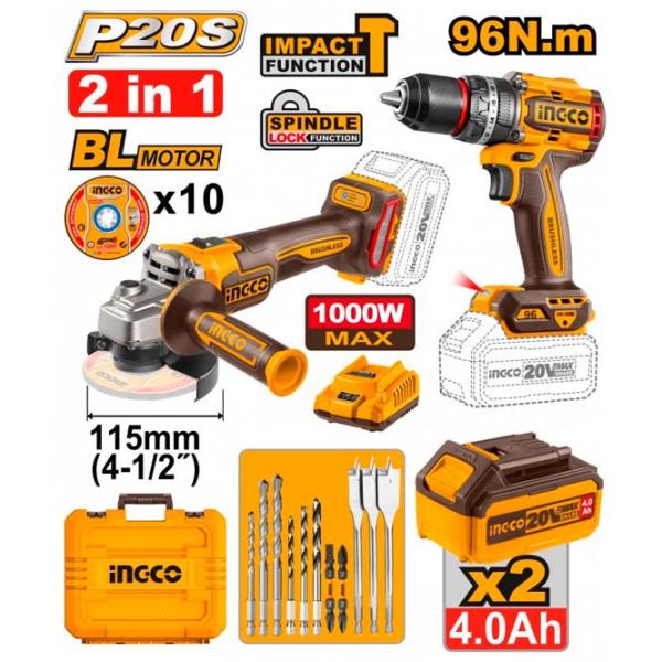 Set de instrumente INGCO COSLI241298 20 V / 2 photo 1