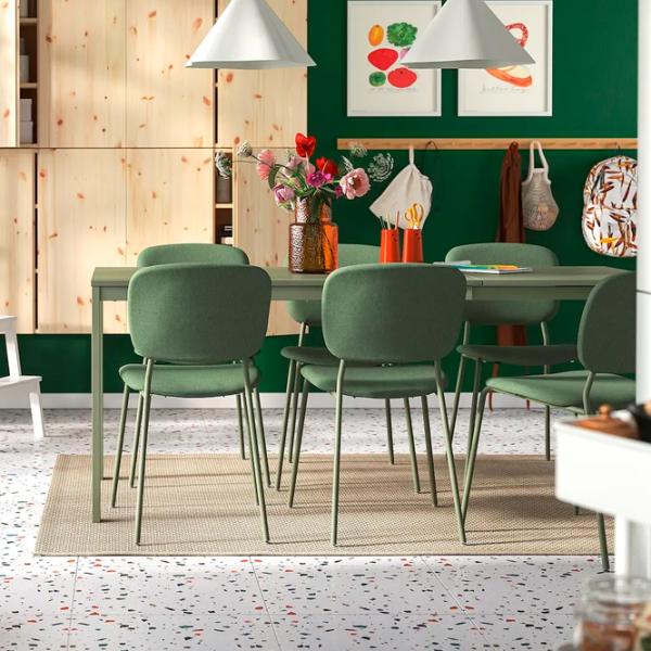Кухонный стол раскладной Ikea Vihals Меламиновая ДСП/ Зеленый photo 4