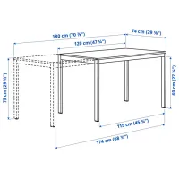 Кухонный стол раскладной Ikea Vihals Меламиновая ДСП/ Зеленый photo 6