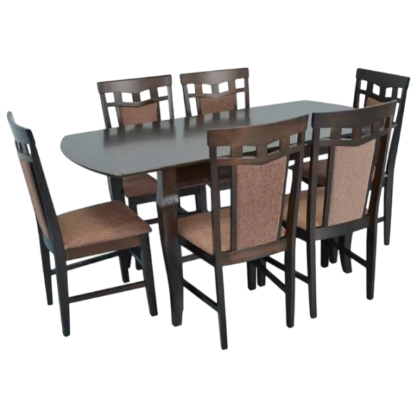 Set masă și scaune Evelin HV-29V+6 Dreptunghiulară / PAL / Chocolate photo 1