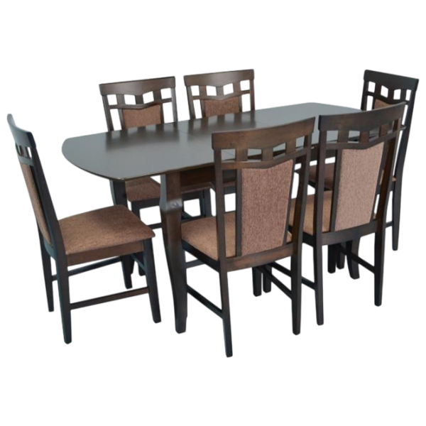 Set masă și scaune Evelin HV-29V+6 Dreptunghiulară / PAL / Chocolate photo 1