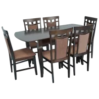 Обеденные стол со стульями Evelin HV-29V+6 Прямоугольная / ДСП / Chocolate