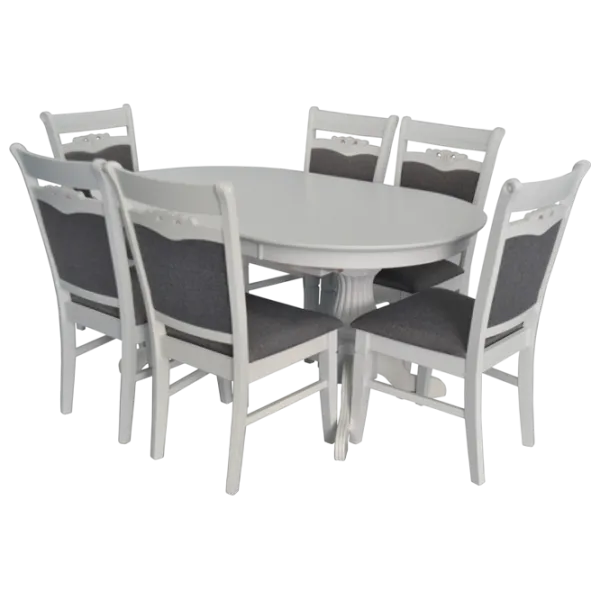 Set masă și scaune Evelin HV-3167 NV-10WP Ovală / PAL / Gray photo 1