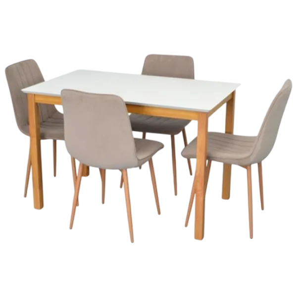 Set masă și scaune Evelin 4 XR-154Wo Dreptunghiulară / PAL / Light Beige photo 1