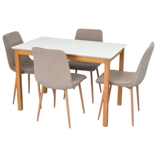 Set masă și scaune Evelin 4 XR-154Wo Dreptunghiulară / PAL / Light Beige photo 1