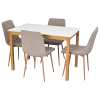 Обеденные стол со стульями Evelin 4 XR-154Wo Прямоугольная / ДСП / Light Beige