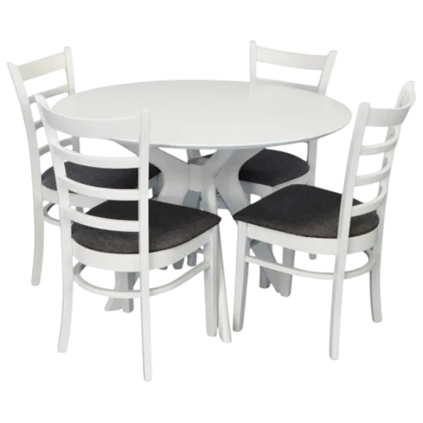 Set masă și scaune Evelin 4 COCO NV-10WP Rotundă / PAL / White photo 1