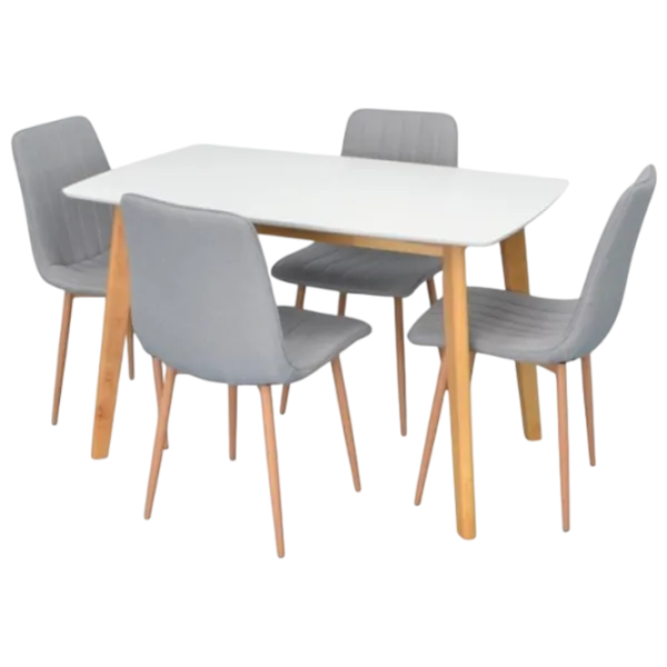 Set masă și scaune Evelin COOPER + 4 XR-154Wo Dreptunghiulară / PAL / Light Grey photo 1