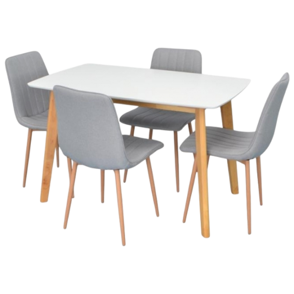 Set masă și scaune Evelin COOPER + 4 XR-154Wo Dreptunghiulară / PAL / Light Grey photo 1